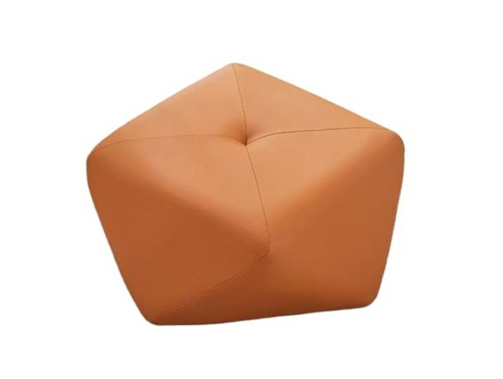 DANNMPX Sitzhocker Wohnzimmer Moderner Niedriger Achteckiger Hocker, Fußhocker Aus Leder for Das Wohnzimmer Zusätzliche Sitzplätze(Orange)