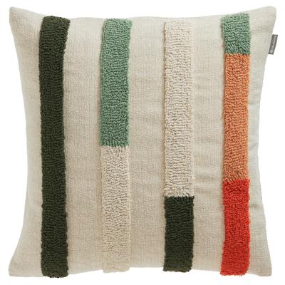 Dekokissen MUSTERRING "Rythm", bunt (multi, gestreift), B:45cm L:45cm, Polyester, Dekokissen_Sitzkissen_Kissenhüllen, mit aufgestickten 3D-Streifen