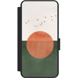 Nivocase Klapphülle für Samsung Galaxy S25 Edge Handyhülle aus Kunst Leder NIVOflip schwarz Sonnenschein (Samsung Galaxy S25 Edge), Smartphone Hülle, Schwarz