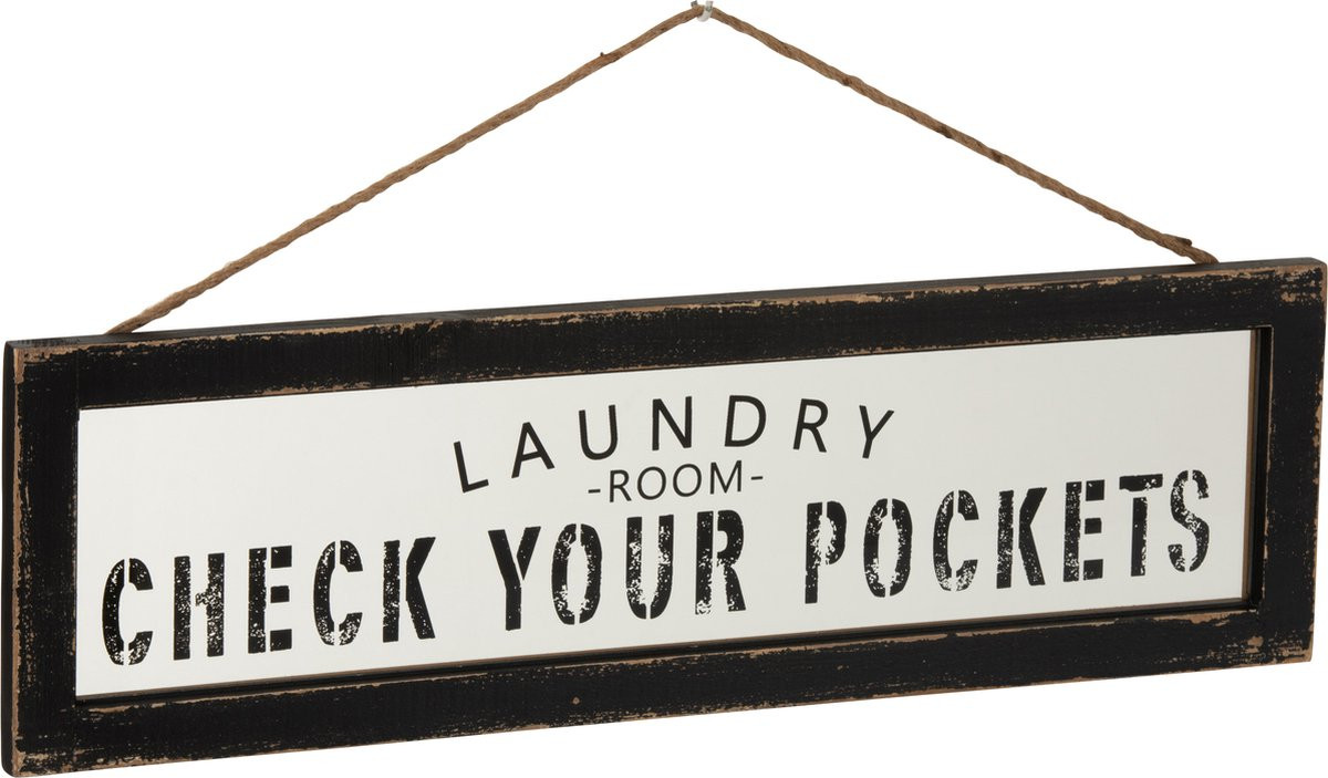 J-Line Wanddecoratie Plakkaat Laundry Tekstbord