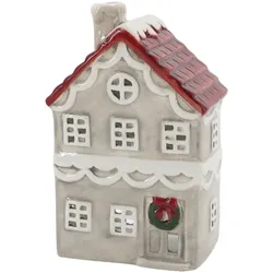 Chic Antique Chamonix Keramik Häuschen für Teelichter – Französisch-Grau 16cm, 10,5 x 7 x 16 cm - Französisch Grau