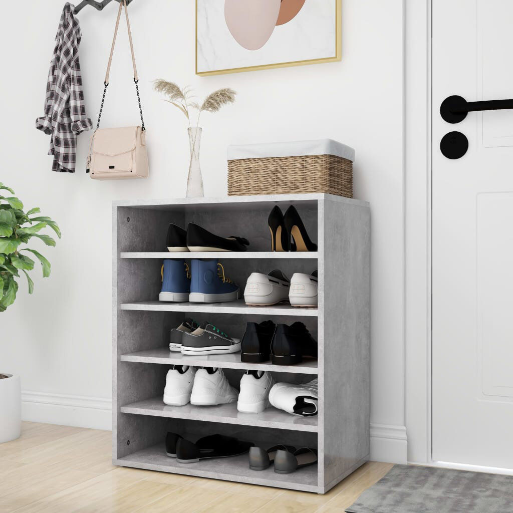 Ebern Designs Shoe Cabinet Engineered Wood Concrete Grey