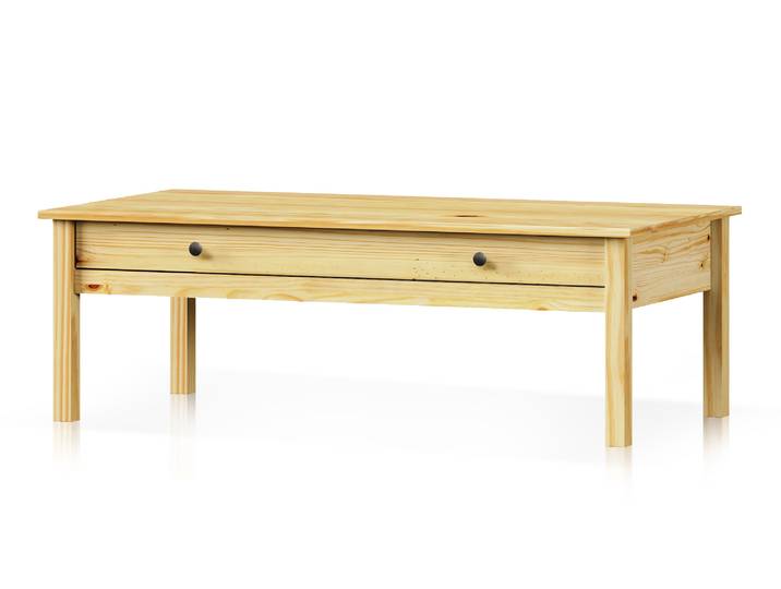 TOBINO Couchtisch mit Schublade,Material Massivholz, Kiefer