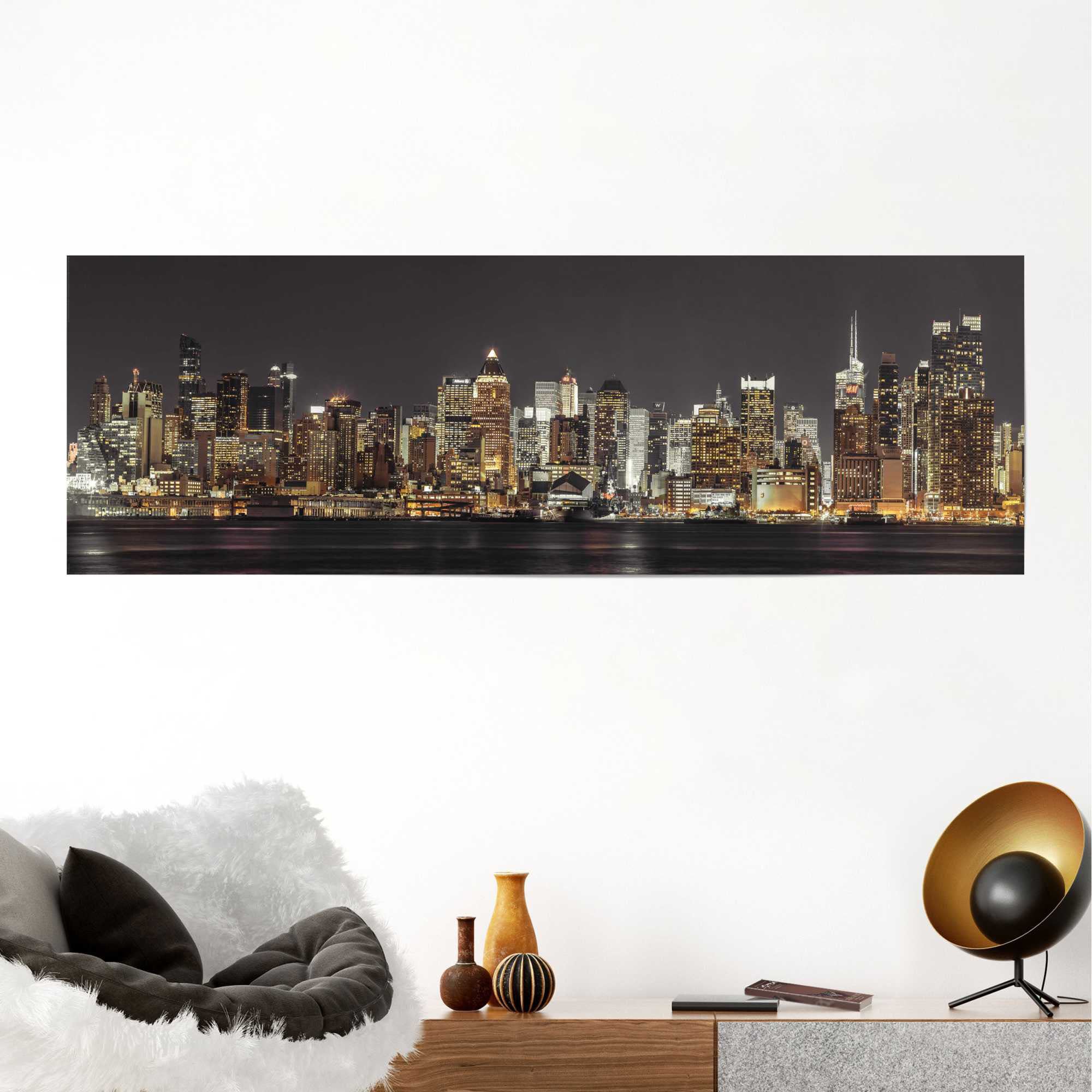 Reinders! Poster REINDERS "New York Horizont", bunt (farbe bild(er): mehrfarbig), B:158cm H:53cm, Papier, Bilder, Poster farbe bild(er): mehrfarbig B/H/T: 158cm x 53cm, 1 Stk.