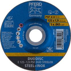 PFERD TOOLS 62012630 E 125-1,9 PSF DUO STEELOX Schruppscheibe gekröpft Durchmesser 125 mm Bohrungs-Ø 22.23 mm 10 St.