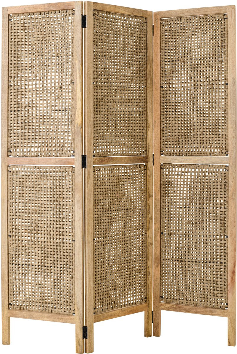 J-Line kamerscherm met rieten panelen in naturel hout