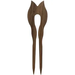 Holzhaarspieß - 2-zinkig Nussbaum natur 14cm