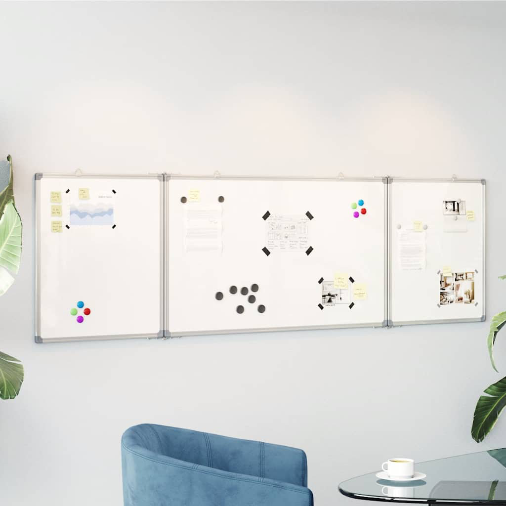 Metro Magnetic Whiteboard Foldable 1.7 Cm Aluminium White 160 cm x 50cm x 1.7cm