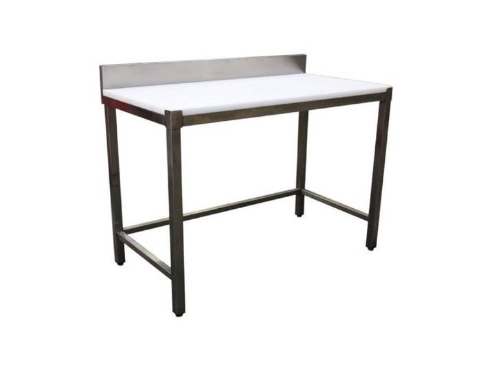 Table de découpe adossée - 1000 x 700 mm - planche 25 mm - inox - dosseret 100 mm