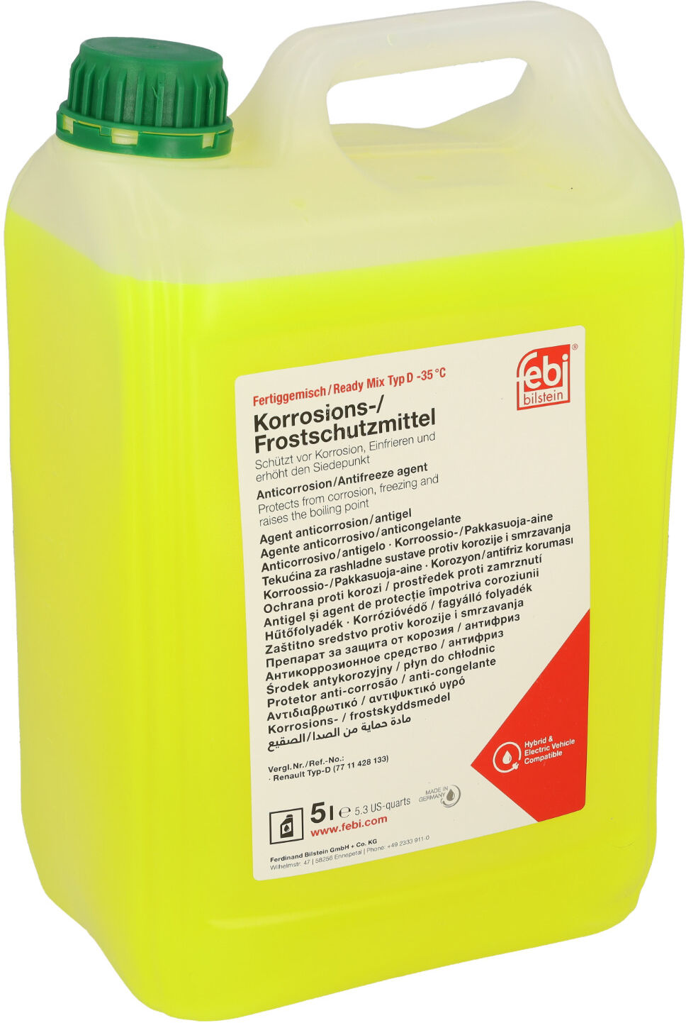Febi Bilstein Frostschutz Kühlerfrostschutz - Ready Mix (Grün) [5 L] 26581 5l Für Dacia Renault