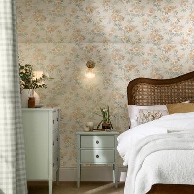 Vliestapete LAURA ASHLEY "Rosamund Apricot", orange, B:0,52m H:10m L:10m, Vlies, Tapeten, 10mx52cm (ca. 5m2)