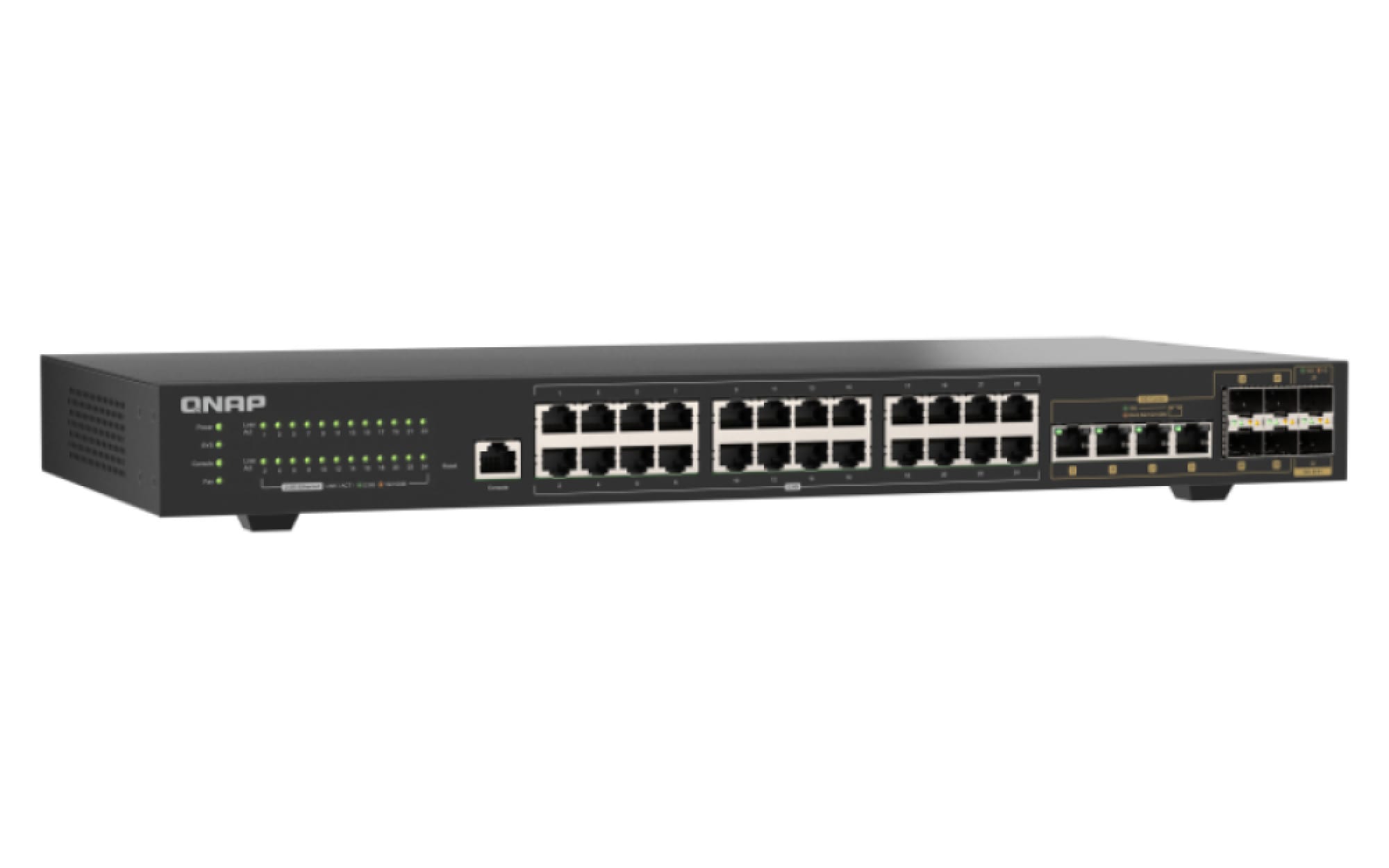 QNAP QSW-M2130-4C2S24T Layer-2 Switch - 24x 2,5GbE, 6x 10GbE Uplinks und VLAN-Management