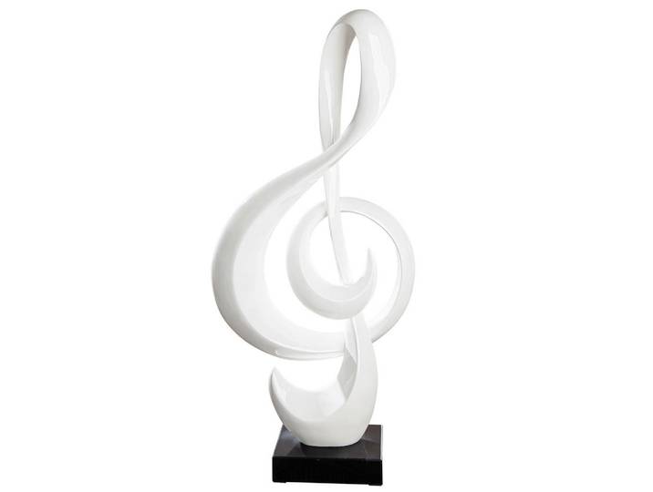 Skulptur Notenschlüssel, Schwarz, Weiß, Kunststoff, Stein, 40x85x17 cm, stehend, Dekoration, Dekofiguren & Skulpturen, Skulpturen