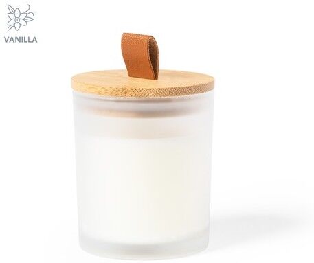 Bougie Aromatique Personnalisée pas cher - Lonka bambou verre blanc