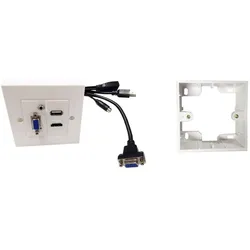 Vivolink, Steckdose, Wall Box HDMi + USB + VGA