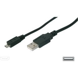 Digitus USB-Kabel USB 2.0 USB-A Stecker, USB-Micro-B Stecker 1.00 m Schwarz AK-300127-010-S