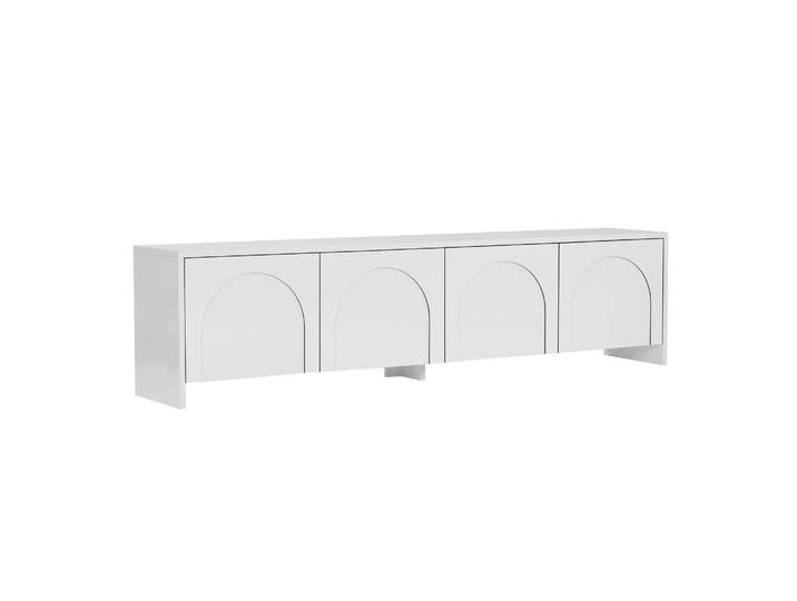 Meuble TV en bois Aurelia - 180 x 32 x 45 cm - Blanc