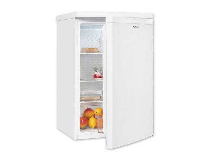exquisit Vollraumkühlschrank KS516-V-040D, 85 cm hoch, 55 cm breit, 126 l Nutzinhalt, LED Beleuchtung, 39 dB, Geräuschklasse C