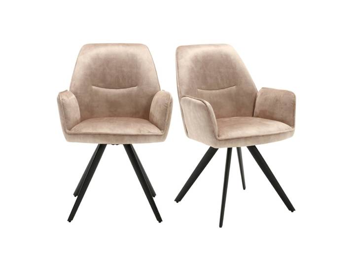 Fauteuil de table moderne beige (lot de 2)