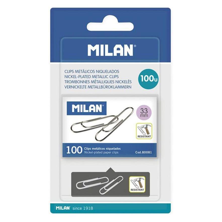 Milan Blister 1 Box 100 Metallklammern 33mm. (100x) (49441433)