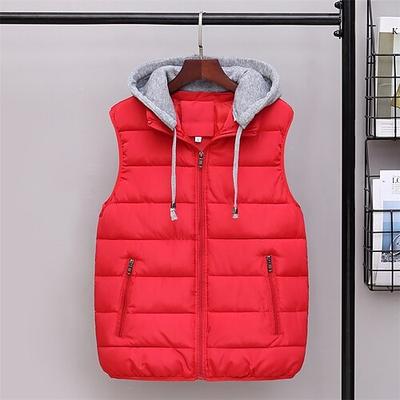 Herren Puffer Weste Kapuzenweste Gepolstert Weste Steppweste Täglich Verabredung Urlaub Modisch Brautkleider schlicht Herbst Winter Tasche Polyester warm halten Komfortabel Feste Farbe Reisverschluss