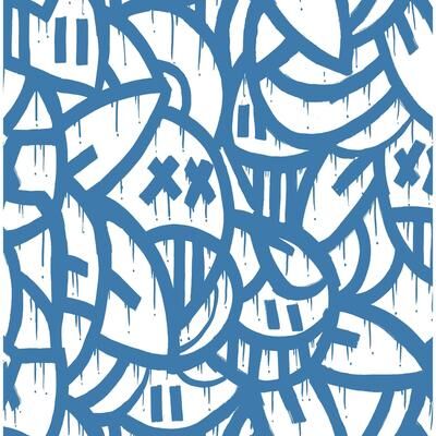Arm of Casso Blue Bold Arrangements Peel & Stick Wallpaper