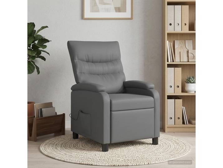 vidaXL Massage Relaxsessel Grau Kunstleder