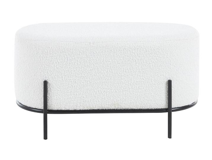 Polsterhocker, Bouclé-Stoff, Schwarz, 80×40×42 cm, Modern, Skandinavisch