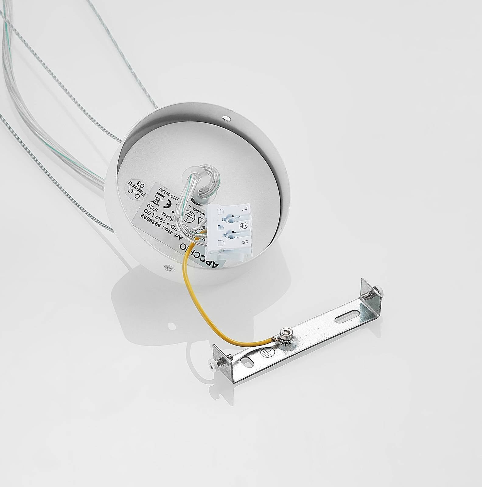 Pendant Light Vanida Arcchio, dimmable, White / opal, Kitchen, Aluminium, Modern, Ceiling Light