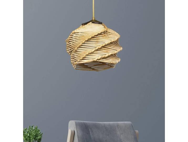 Suspension bohème forme boule - effet bambou OLTEN