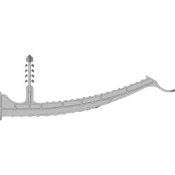 N & L Klemmbügel 100mm Befestigungselement steckbar 540STN für Steckmontage im Mauerwerk, halogenfrei, mit Steckdübel, UV-stabilisiert Hellgrau 100 St.