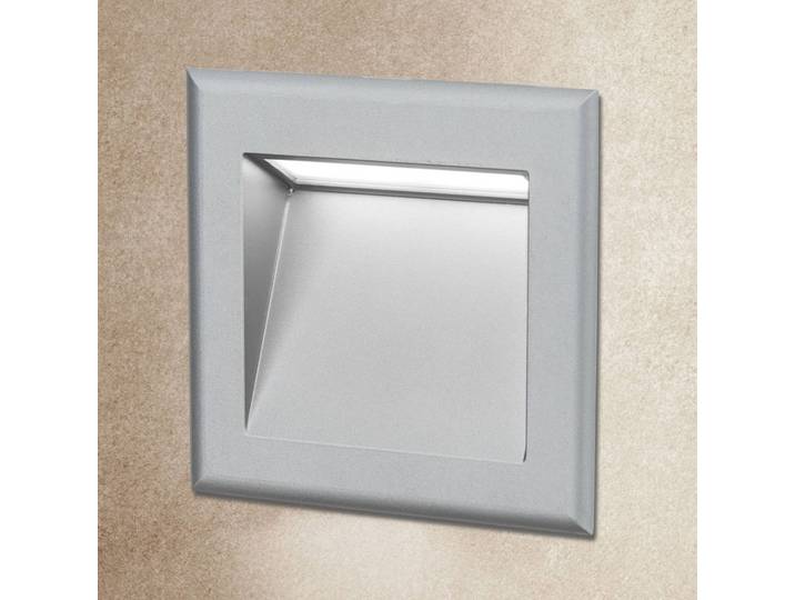 ORION LED-Wandeinbauleuchte Stairs f. Treppenbeleuchtung, alu / grau / zink, für Flurbereich, Aluminium, Modern, Einbauleuchte