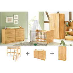 Pinolino, Komplett-Babyzimmer, Jugendzimmer „Natura” extrabreit mit Hochbett, 3-tlg.