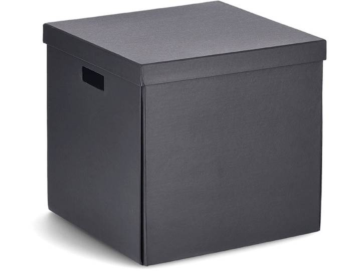 Aufbewahrungsbox ZELLER PRESENT, schwarz, B:33,5cm H:32cm T:33cm, Papier, Aufbewahrungsboxen, Aufbewahrungsbox, beschriftbar, recycelter Karton