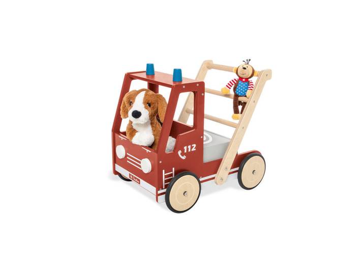 Pinolino Lauflernwagen Fred, Mehrfarbig, 38x48x54 cm, Europäischer Sicherheitsstandard, Bremswirkung stufenlos einstellbar, Spielzeug, Babyspielzeug, Lauflernwagen