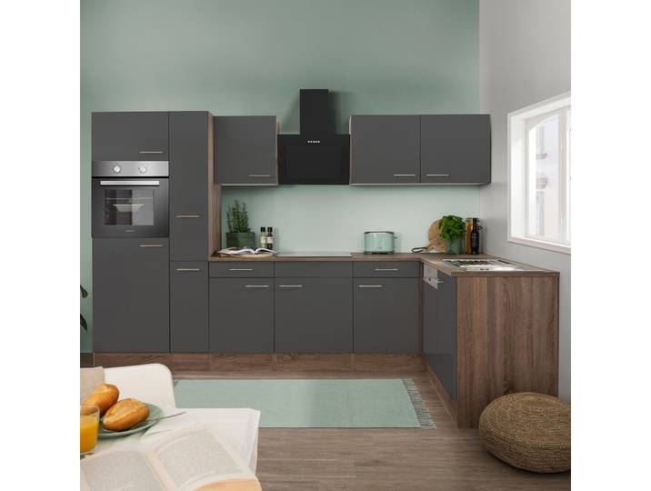 Cuisine d’angle Oliver III 310cm Gris/Gris