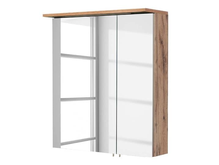 Spiegelschrank Milan inkl. Beleuchtung 60cm Braun/Eiche Landhaus Dekor