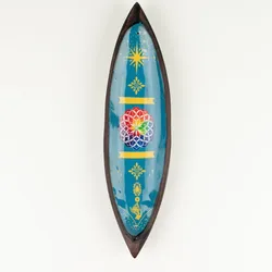Enamel Incense Bowl - Mango Wood - Mandala