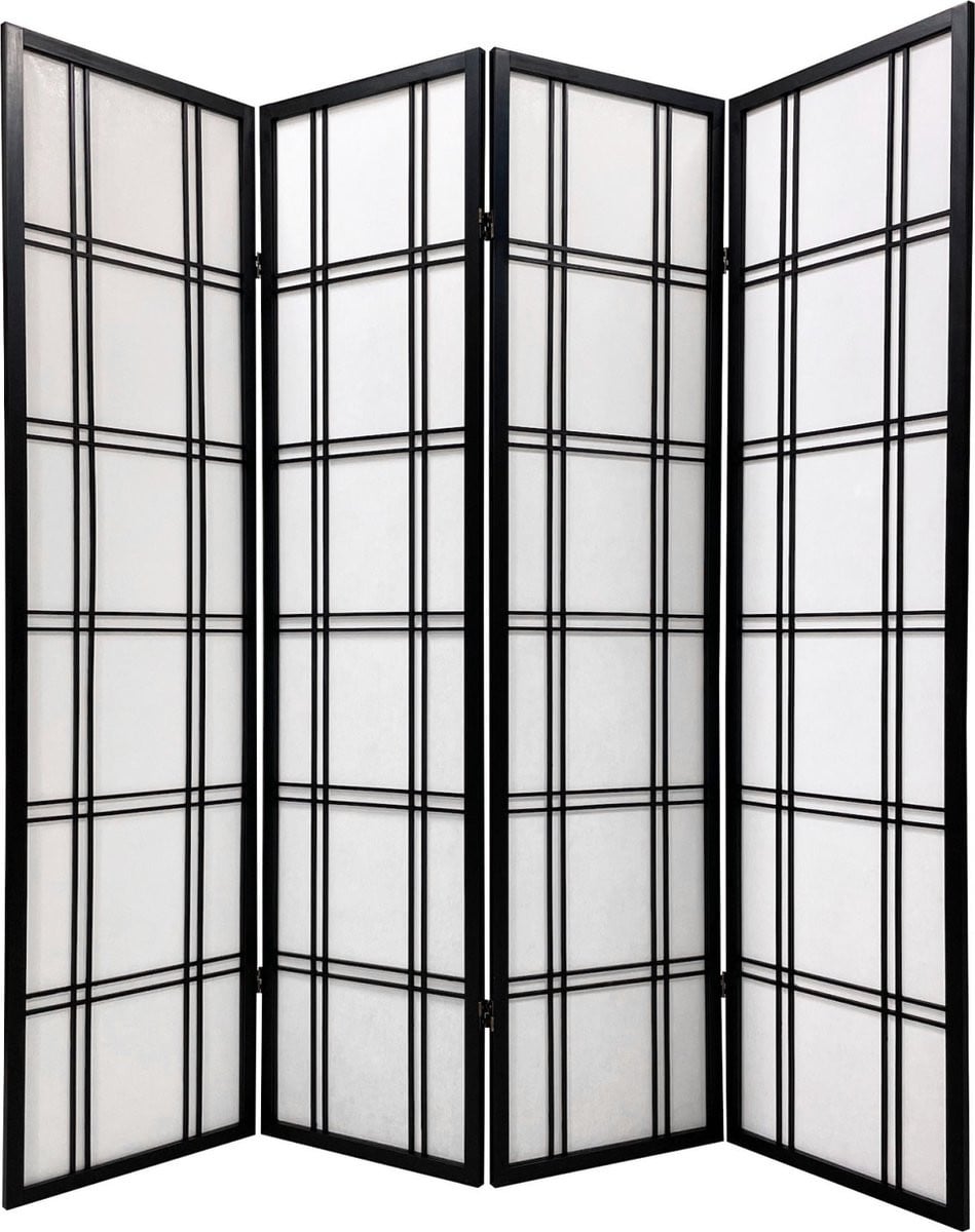 Fine Asianliving Japans Kamerscherm Shoji Scheidingswand Zwart B: 180 cm, H: 180 cm - Isumi