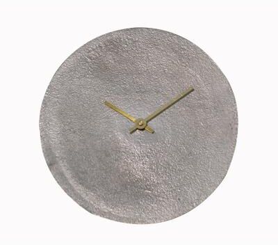 BIDK Home "Sm. Aluminum Table Clock Nickel 8""Dia - ST - Raw Nickel"