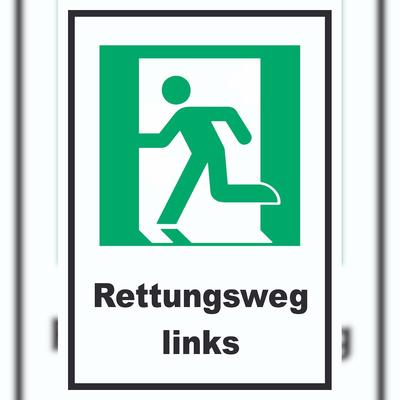 HB-Druck Rettungsweg links A3 (297x420mm) Schild