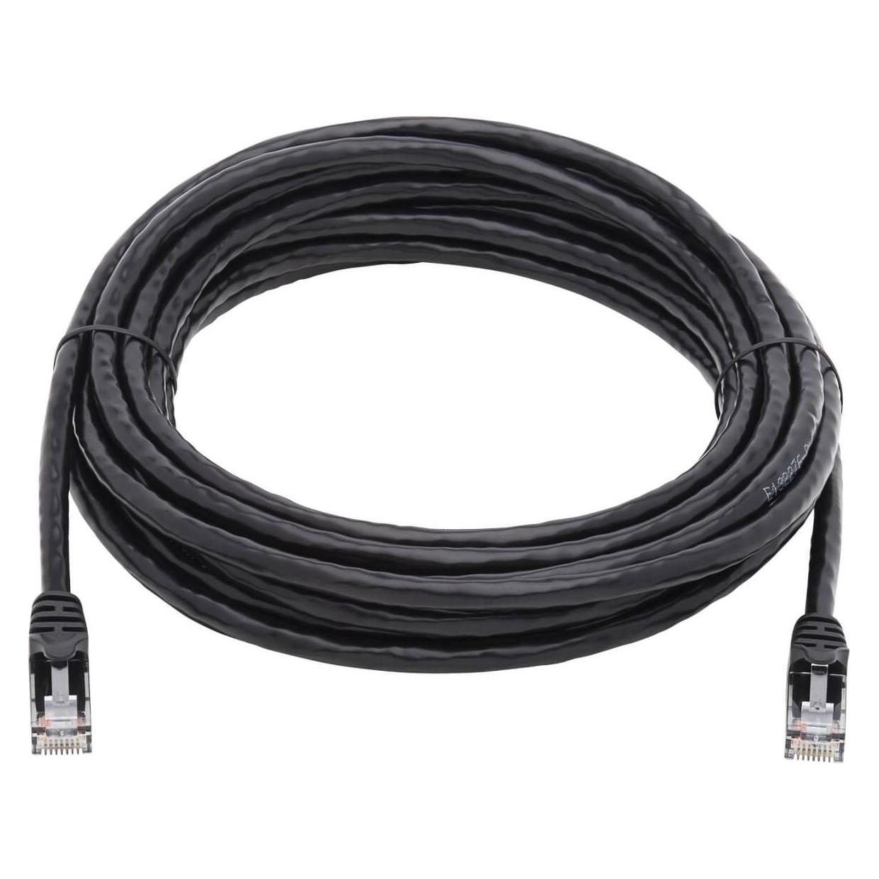 Eaton Cat6a 10G Certified Snagless UTP Ethernet Cable RJ45m/M Black 25 ft. 7.62m (U/UTP, CAT6a, 7.62 m) (N261-025-BK)