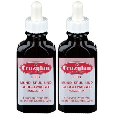 Cruzylan Plus Mund-/Spül- u.Gurgelwasserkonz.m.Pip 2x 2x50 ml Tropfen