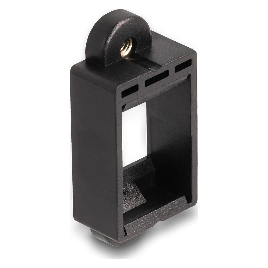 Delock Keystone Halterung für Einbau mit Schraubanschluss schwarz (Keystone Modulhalter) (87684)
