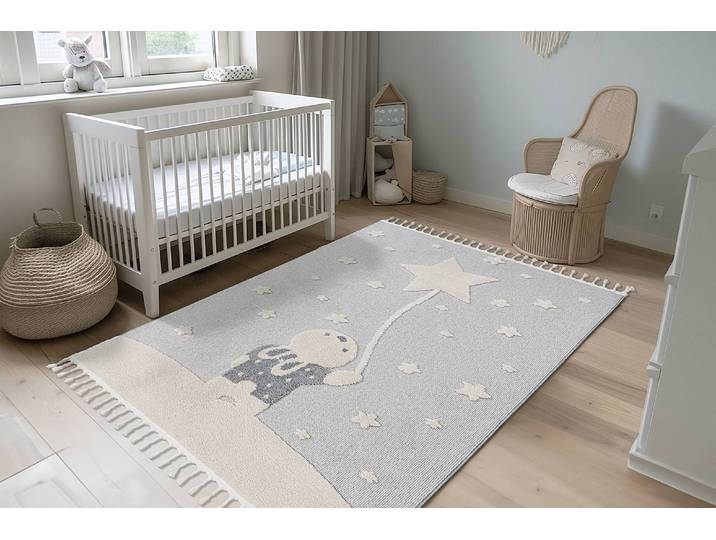 Tapis enfant My Fano Rast 160 x 230cm Bleu/Beige