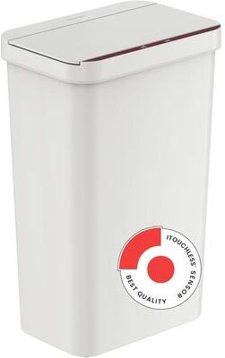 iTouchless 13.2 Gal Prime White Plastic Touchless Sensor Trash Can