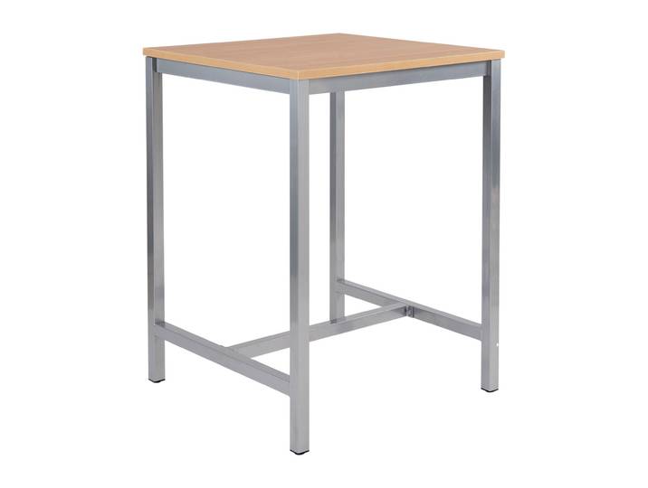Table haute 110 cm polyvalente Budget 80 x 80 cm - Chêne pieds métal Aluminium