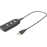 USB 2.0 Hub, 4-Port, USB-Hub schwarz