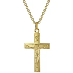 trendor 39042 Kreuz Halskette für Männer Gold auf Silber 925, 60 cm