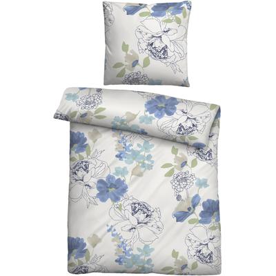 Bettwäsche "Josua", blau (taubenblau), B/L: 155cm x 220cm, 1 Stk., 1 Stk., Feinbiber, B/L: 80cm x 80cm, 2 Stk., Feinbiber, Obermaterial: 100% Baumwolle, CASTELL - MARKENBETTWÄSCHE, Bettwäsche, Bettwäsche, wohlig warm, temperaturausgleichend, 100%...